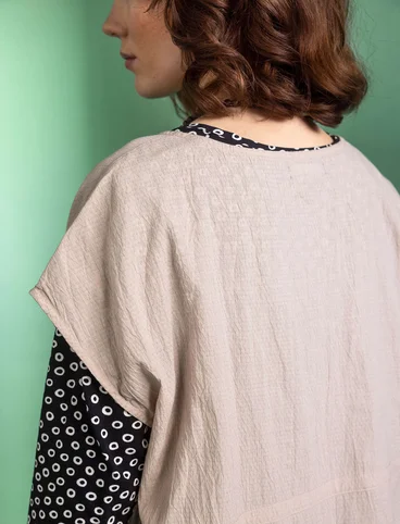 Woven organic cotton sleeveless dress - limestone