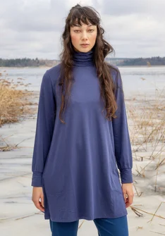 Organic cotton/modal/elastane jersey tunic - midnight blue