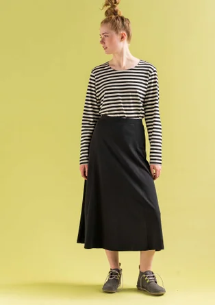 “Billie” jersey skirt in organic cotton/modal - black