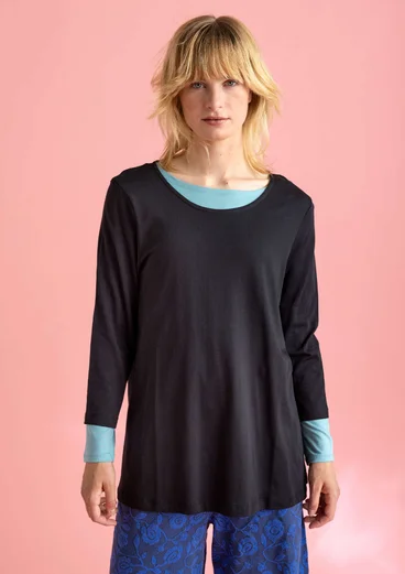 Jerseybluse ”Millie” i økologisk bomuld/modal - sort