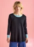 “Millie” organic cotton/modal jersey top (black S)