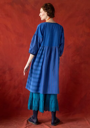 “Sofia” woven organic cotton dress - blue butterfly