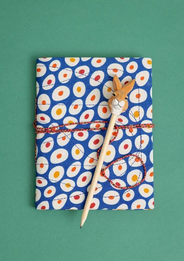 “Runa” fabric-covered paper notebook - klein blue