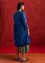 Geweven jurk "Volcano" van biologisch katoen (indigoblauw S)