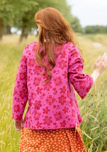 “Flora-Li” cardigan in organic/recycled cotton - pink orchid