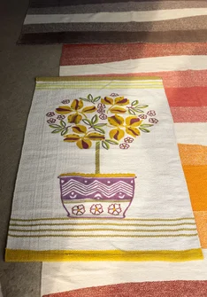 “Lemon Tree” rug in organic cotton - natural