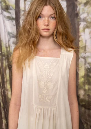 “Tuva” dress in organic cotton - feather