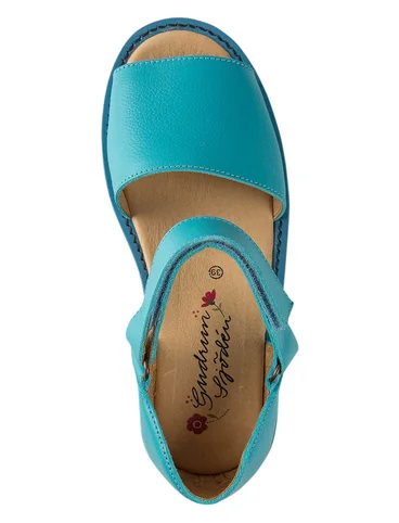 Sandales en cuir nappa - turquoise