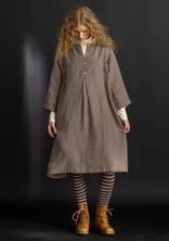 Woven “Asta” dress in linen - light potato