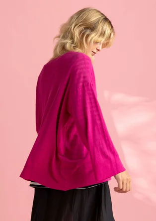 Cardigan in organic/recycled cotton - pink begonia