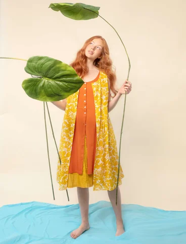 Vävd klänning "Lotus" i ekologisk bomull - ananas/mönstrad