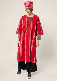 Kaftan "Ghana" i ekologisk bomull - vallmo