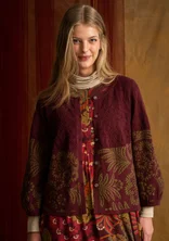 Gilet à motif "Anila" en coton biologique - aubergine