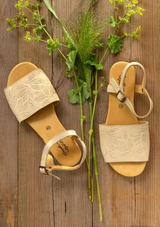 Sandalen „Savanna“ aus Nubukleder - hafer