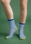 Raidalliset sukat ekopuuvillaa (briljanttisininen S/M)