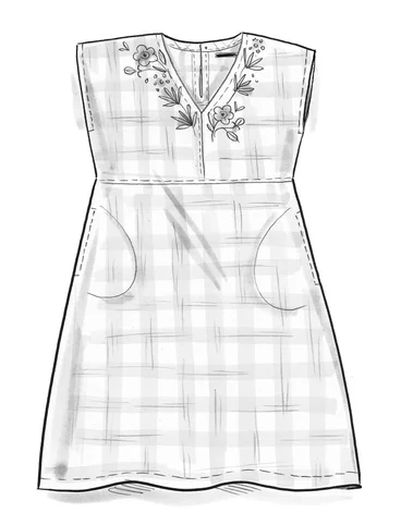 Kleid „Ellinor“ aus Bio-Baumwollgewebe - waldgrün