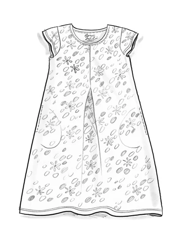 Tricot jurk "Jane" van biologisch katoen/elastaan - mosgroen/dessin