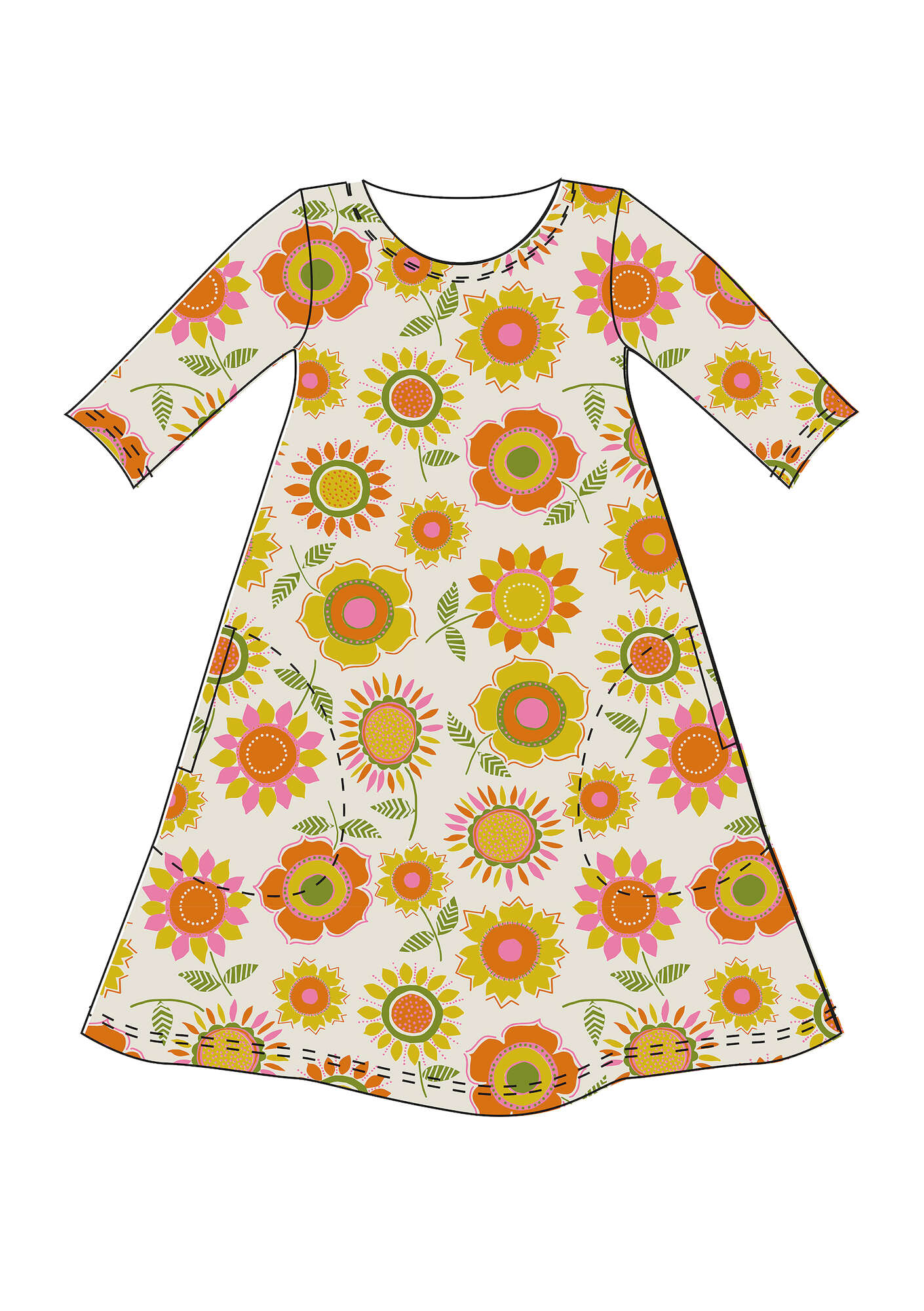 Sunflower jersey dress in lyocell/spandex gudrunsjoden.com