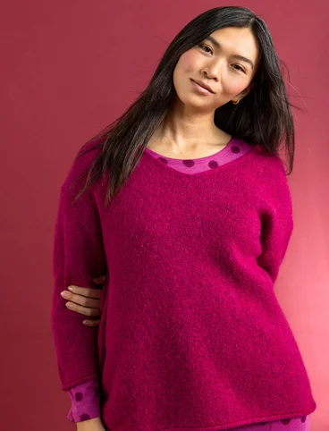 Alpaca blend sweater - cyklamen/melange