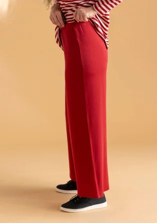 Jersey pants in lyocell/spandex - lingonberry