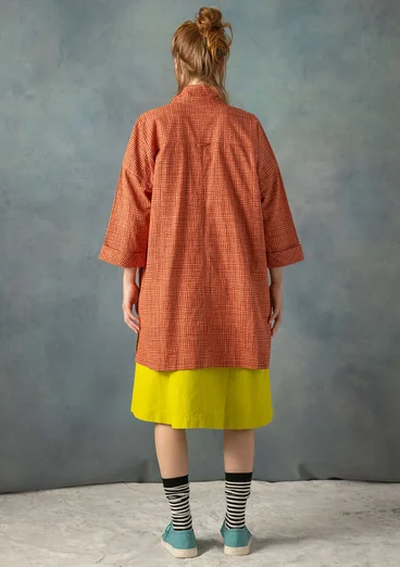 “Pavement” woven cotton shirt tunic - apricot