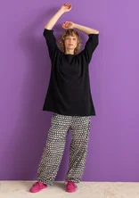 “Vendela” woven organic cotton trousers - black/patterned
