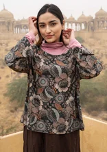 “Hana” top in organic cotton/modal - black