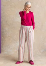 “Esme” woven pants in organic cotton/linen - multicoloured/striped