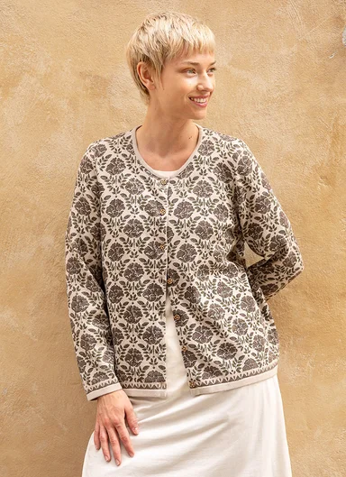 Block-printed “Valentina” cardigan in organic cotton