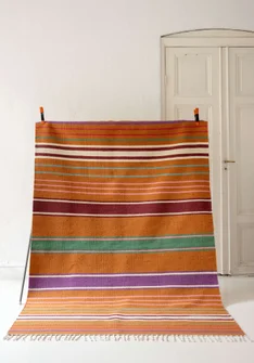“Jaipur” striped wool rug - tagetes