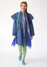 Woven jacket in organic cotton - light indigo