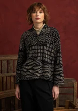 “Fields” patterned organic cotton sweater - black umber