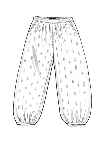 Pantalon tissé à motifs "Signe" en coton biologique - blanc cassé