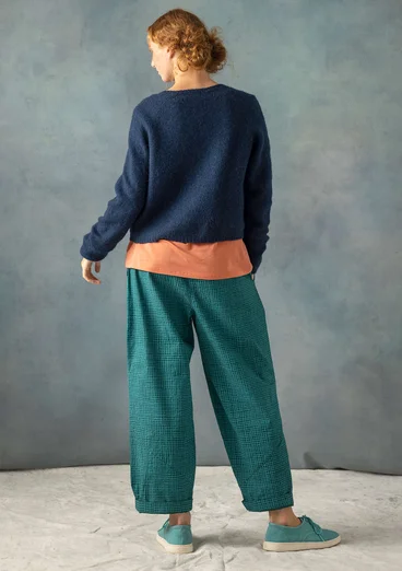 “Pavement” woven organic cotton trousers - rainforest green