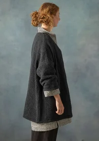 “Thessaloniki” cardigan in a recycled wool blend - dark ash grey/melange