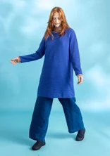 Linen/recycled cotton tunic - brilliant blue