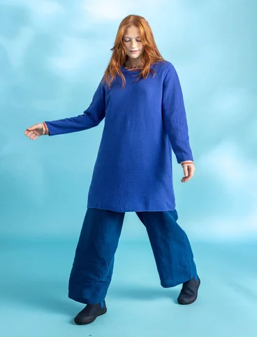 Tunic in linen/recycled cotton - brilliant blue