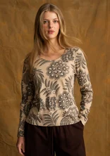 “Sanvi” patterned organic cotton top - dark natural