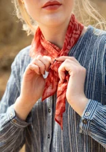 “Midgård” scarf in organic cotton - madder red