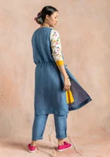 Geweven jurk van linnen/modal - vlasblauw