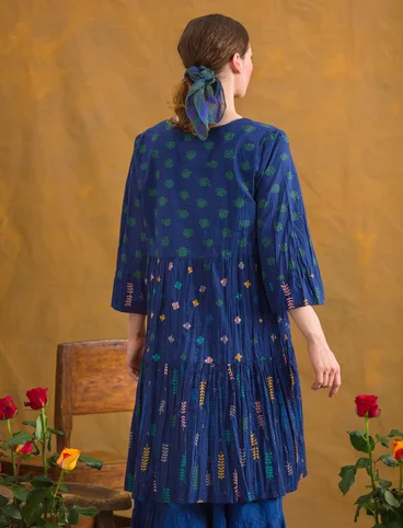 Kleid „Pimpinella“ aus Öko-Baumwolle - mitternachtsblau-gemustert