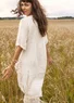 “Seraj” woven linen dress (light ecru XS)