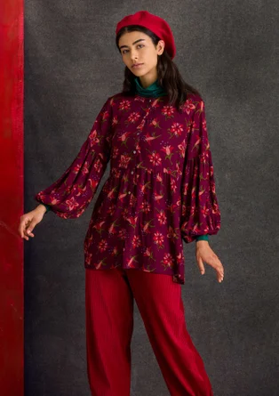 Blouse d'artiste Amaryllis - bordeaux