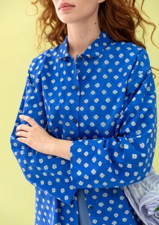 “Millie” woven shirt in organic cotton - brilliant blue