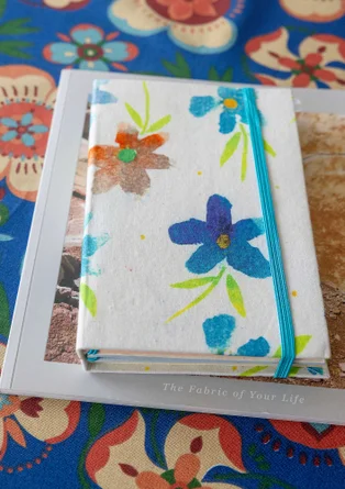 “Brush” fabric-covered paper notebook - white