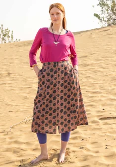 Woven “Gjusta” skirt in organic cotton - old rose