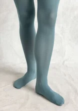Solid-colored tights in recycled nylon - verona green