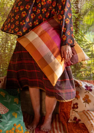 “Andes” cushion cover in organic cotton - henna