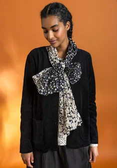 “Hedda” organic cotton shawl  - feather/black