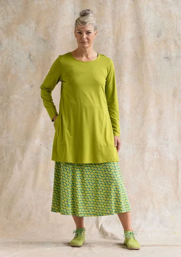 “Billie” jersey tunic in organic cotton/modal - asparagus